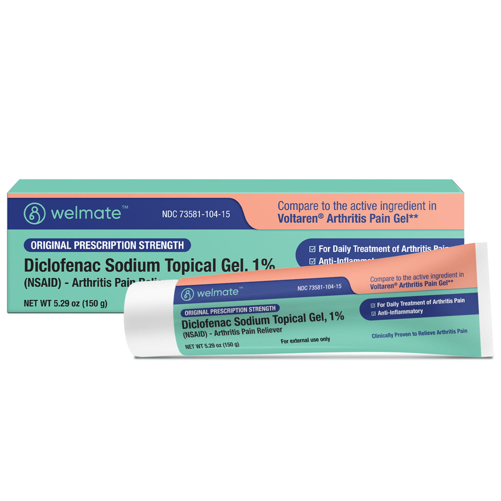 WELMATE - Diclofenac Sodium Topical Gel 1% (5.29 oz) - Arthritis Pain Reliever & Mobility Aid - Pain Relief Cream/Gel WELMATE Au supplements