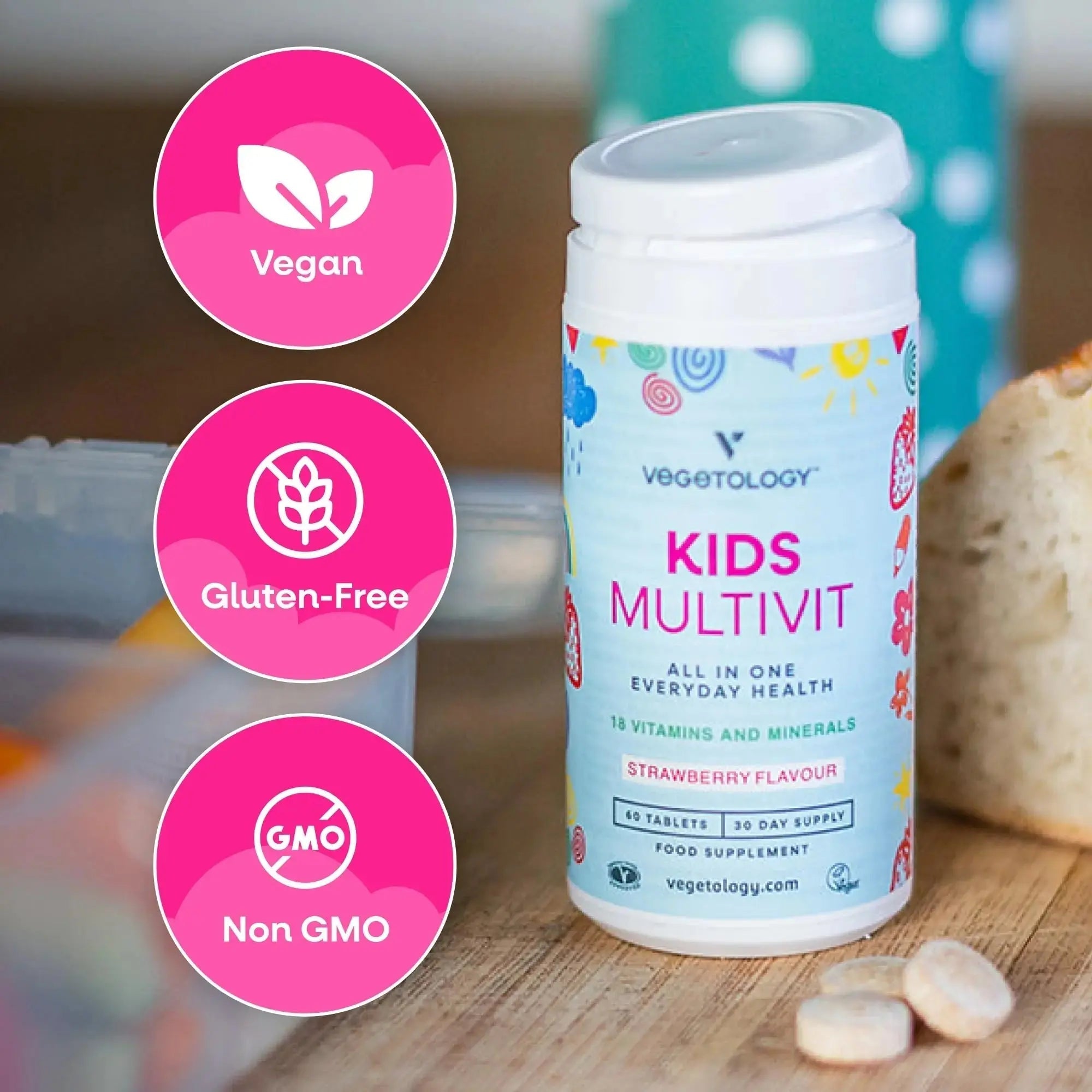 VEGETOLOGY Kids MultiVitamin Supplement, Vegan Chewable Multivitamin for Immune Support, Energy, & Growth, 18 Essential Vitamins & Minerals VEGETOLOGY Au supplements