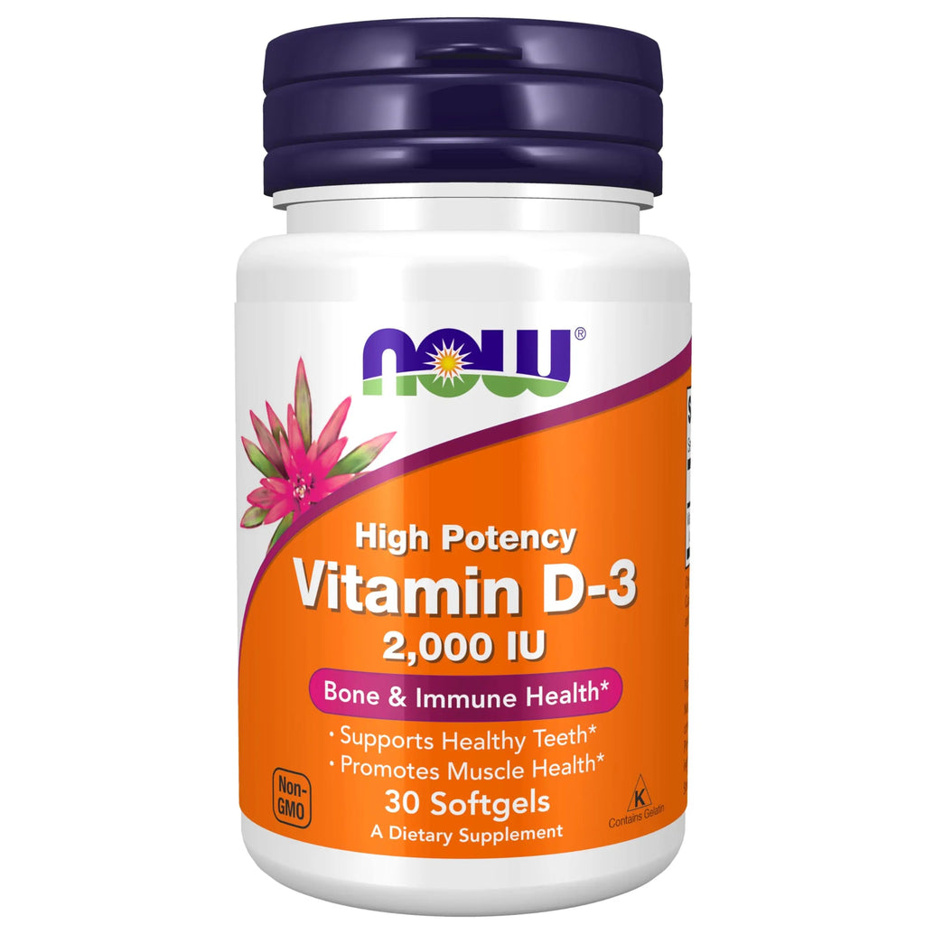 NOW Supplements, Vitamin D-3 2,000 IU, High Potency, Structural Support*, 30 Softgels NOW Au supplements