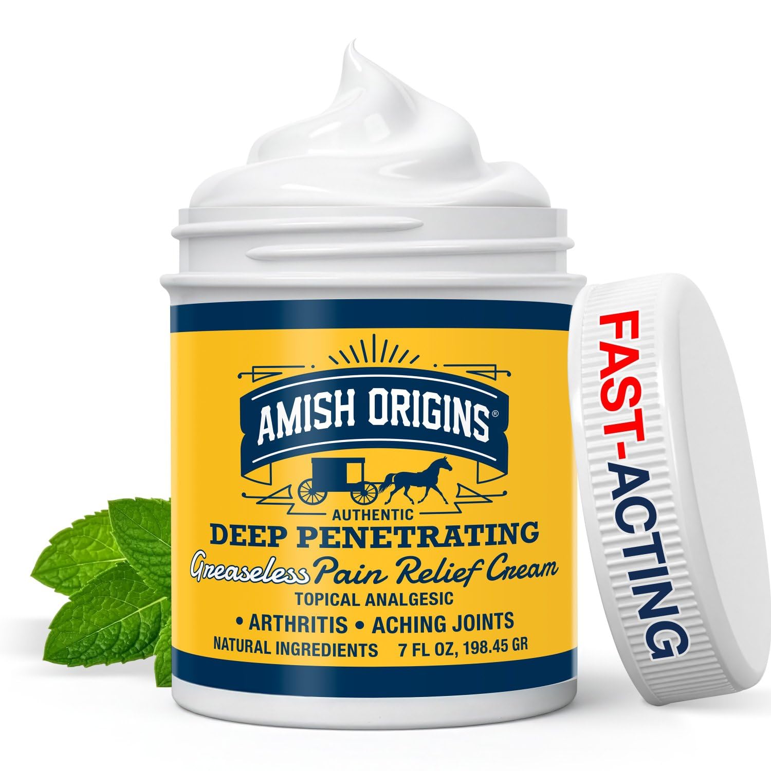 Amish Origins Arthritis Pain Relief Cream - 7 oz - Maximum Strength Deep Penetrating for Joint, Muscle, Knee, Back, Feet, Hand, Ankle, Aches, Neuropathy Amish Origins Au supplements