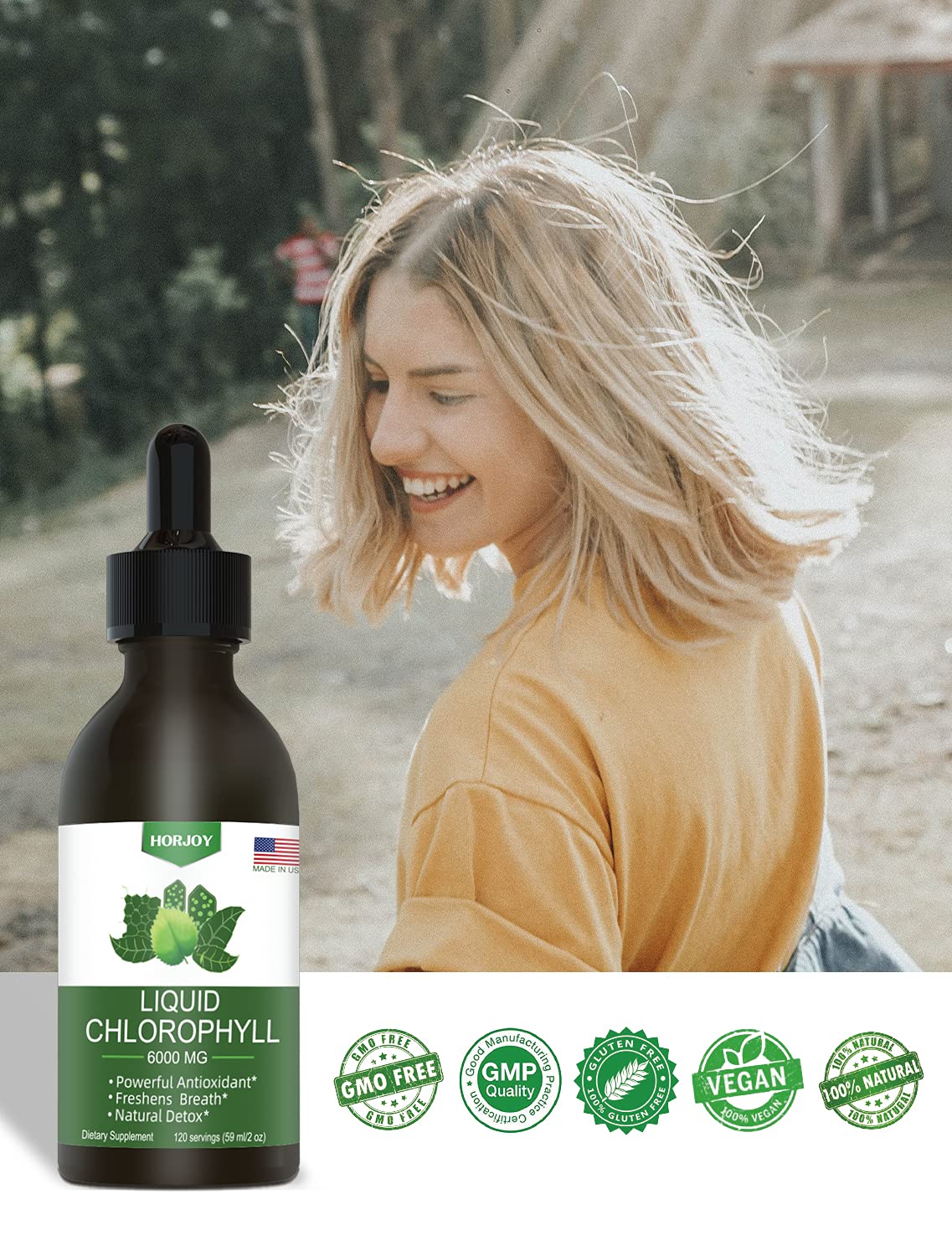 Chlorophyll Liquid Drops - 100% Natural Energy Booster and Immune Support - Internal Deodorant and Detox - Altitude Sickness Relief - Fast Absorption