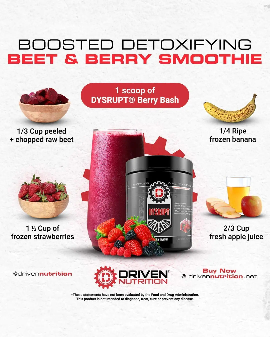 Driven Nutrition DYSRUPT: BCAA + Caffeine with Electrolytes: Sugar & Gluten Free Supplement Driven Nutrition Au supplements