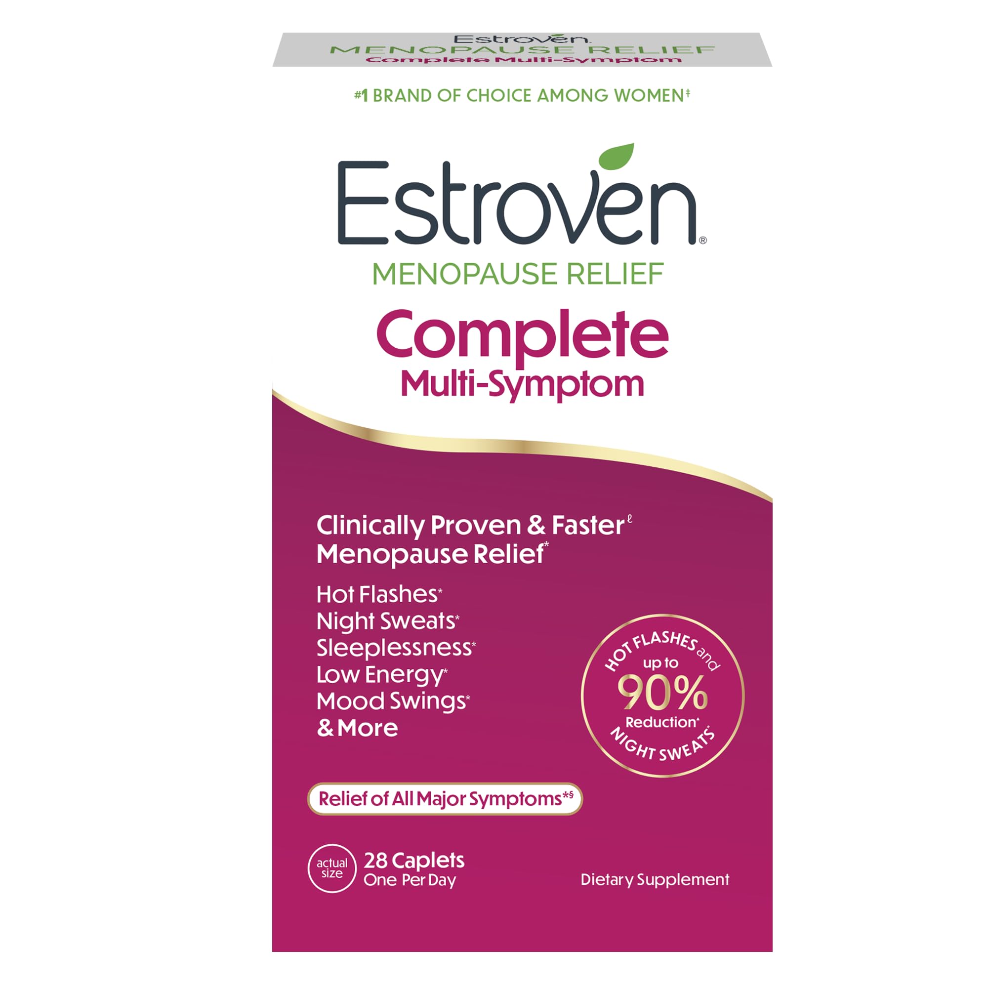 Estroven Complete Multi-Symptom Menopause Supplement for Women, 28 Ct., Clinically Proven Ingredient Provide Menopause Relief & Night Sweats & Hot Flash Relief* Drug-Free & Non-GMO Estroven Au supplements