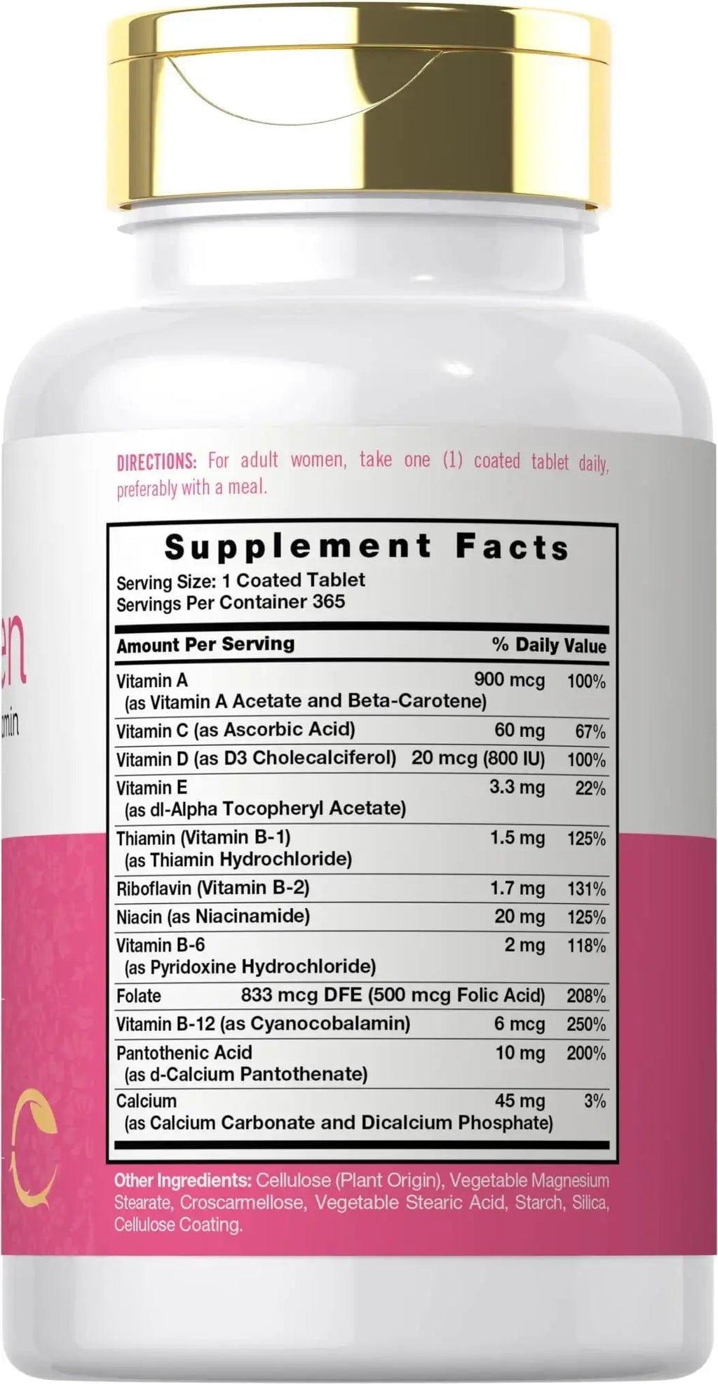 Carlyle Women's Daily Multivitamin and Multimineral Supplement | 365 Tablets | Beta-Carotene, Folic Acid and Vitamin D | Non-GMO, Gluten Free Pills Carlyle Au supplements