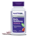 Natrol Biotin 10000mcg, 4X Faster Dissolve Supplement for Healthy Hair, Skin and Nails for Those Low in Biotin, Plus Energy Metabolism Support