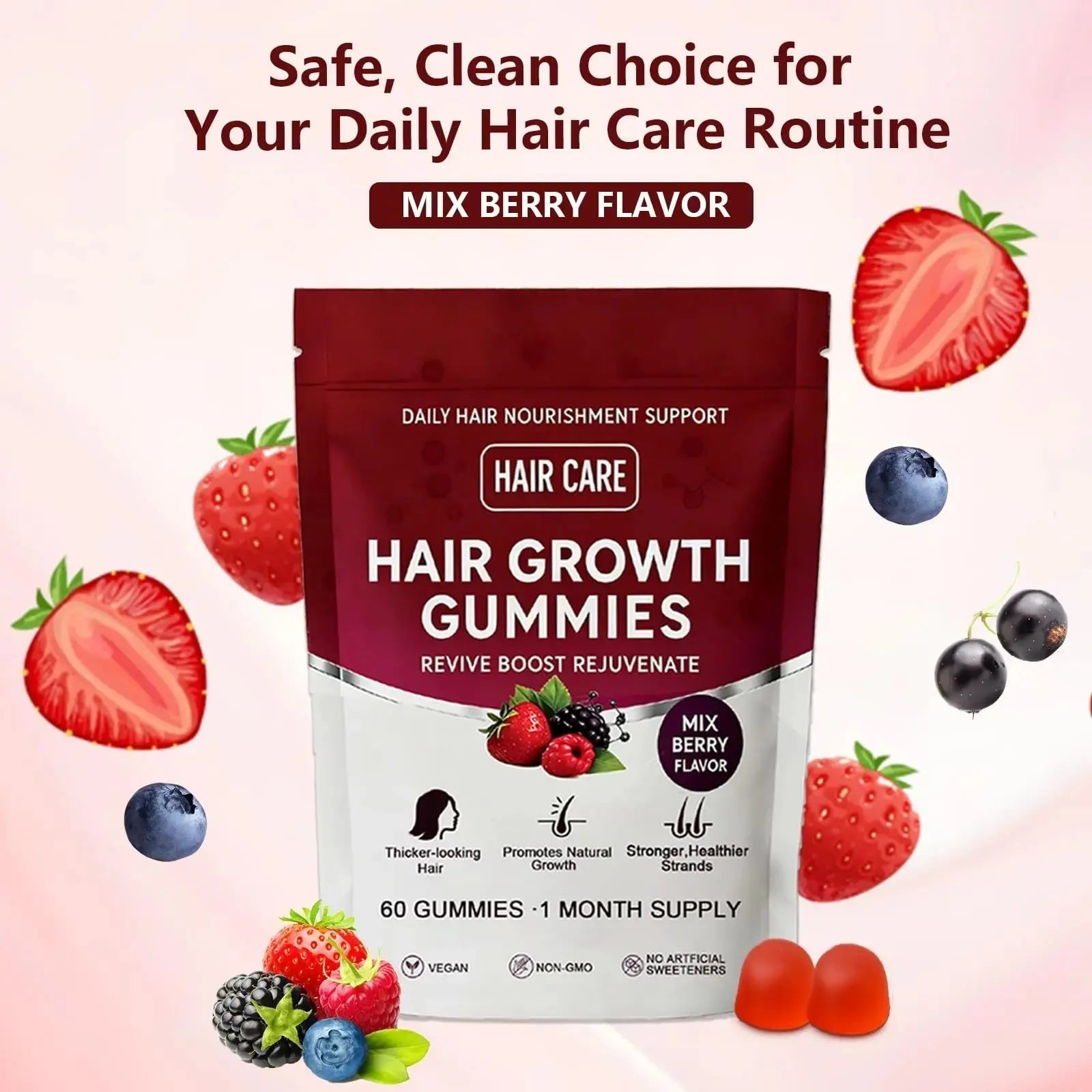Giamau Lumin Hair Growth Gummies, 60 Vegan Gummies |Supports Healthy Hair Growth & Strength, Skin & Nail Care, | Giamau Au supplements