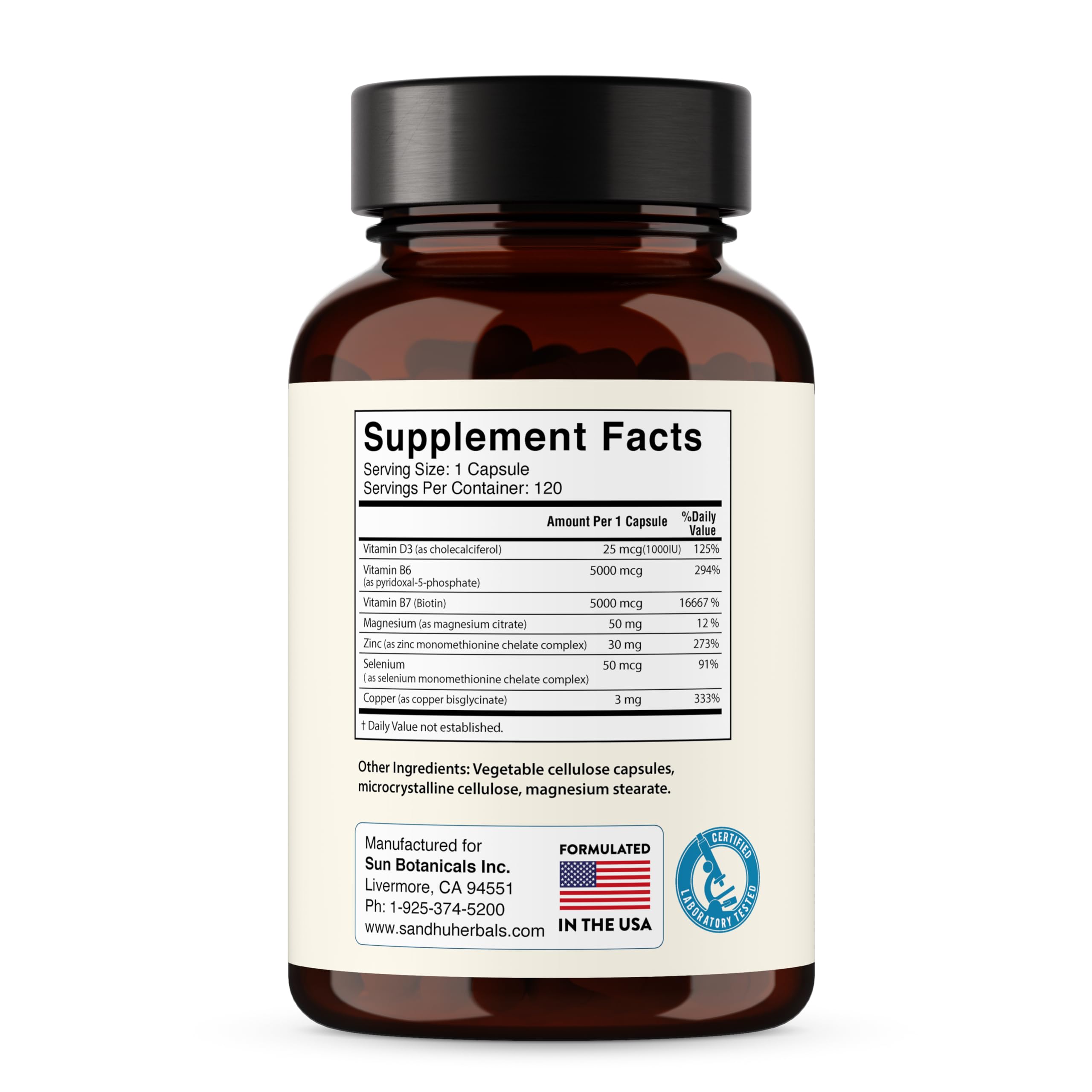 Zinc 30mg With Copper, Selenium & Vitamin D3 | 120 Capsules | Magnesium, Vitamin B6, Biotin | Absorbable Zink Supplements for Men & Women | Chelated Zinc