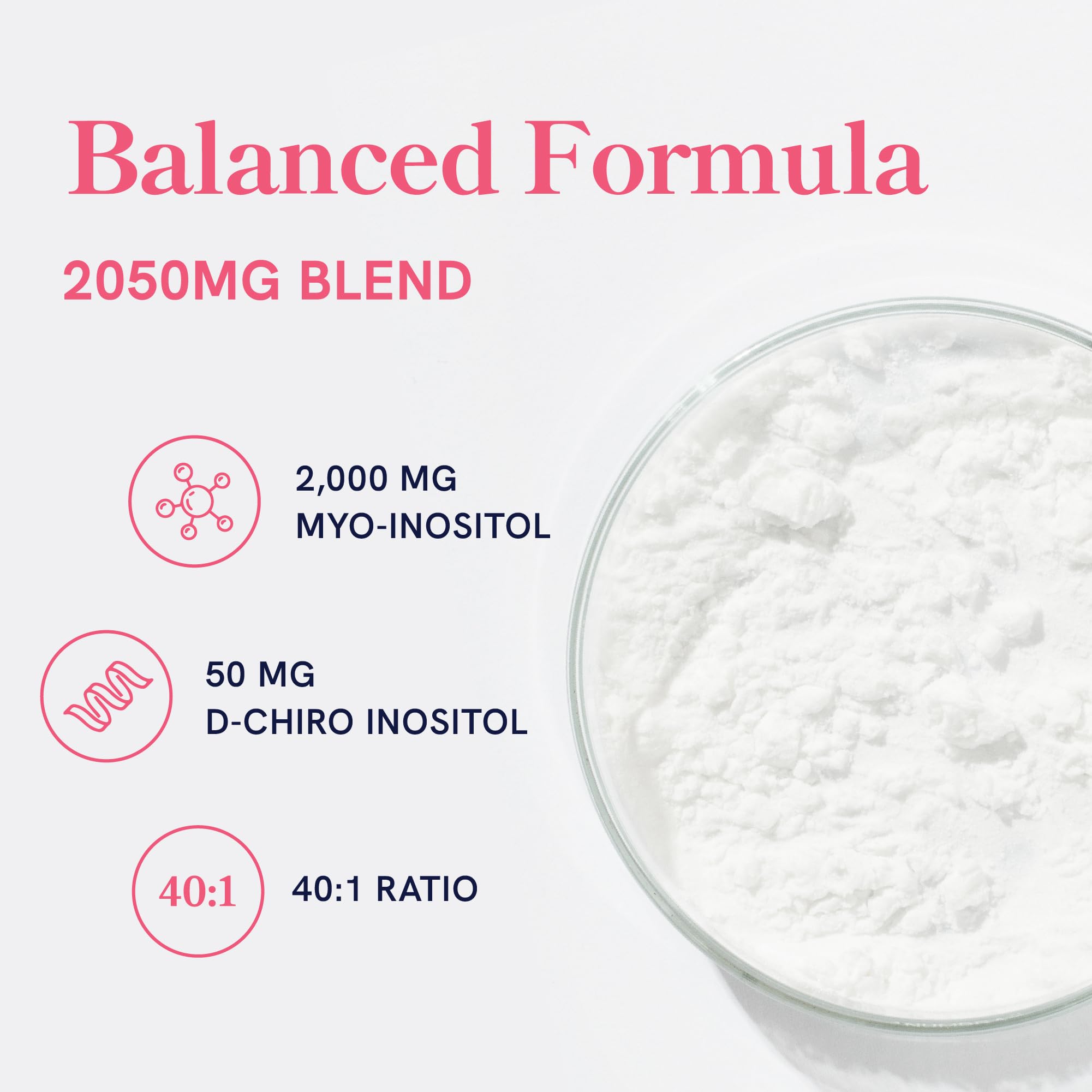 Myo-Inositol & D-Chiro Inositol for Hormone Balance for Women | Fertility, Ovarian Health & Cycle Support | Ideal 40:1 Ratio, Myoinositol 2000mg & D Chiro 50mg