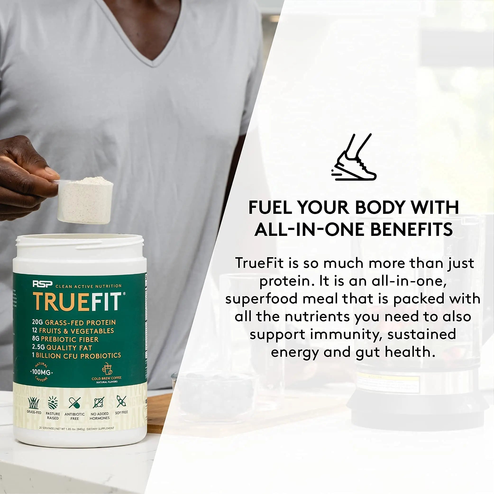TrueFit Meal Replacement Shake Protein Powder, Grass Fed Whey + Organic Fruits RSP NUTRITION Au supplements