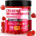 Creatine Gummies for Men & Women, Creatine Monohydrate Gummies 5g, Build Muscle, Strength, Recovery, Cognitive Health & Memory, Pre Workout Supplement, 120 Count Raspberry Chewable Gummy Maxhemphealth Au supplements