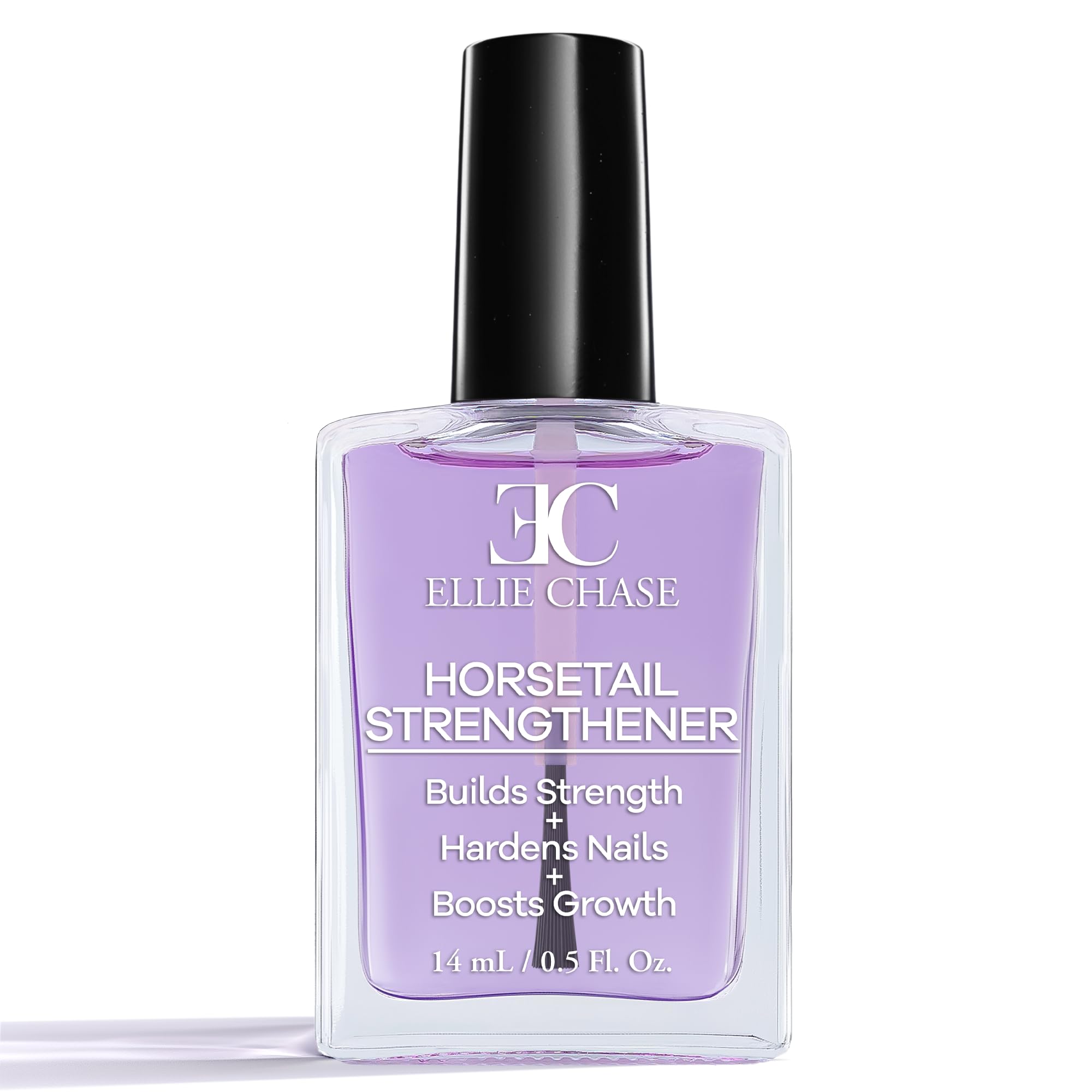 Ellie Chase Horsetail Nail Strengthener, Growth, Hardener, Repair Treatment Polish 0.5 OZ/Help Splits, Breaks, Thin, Weak