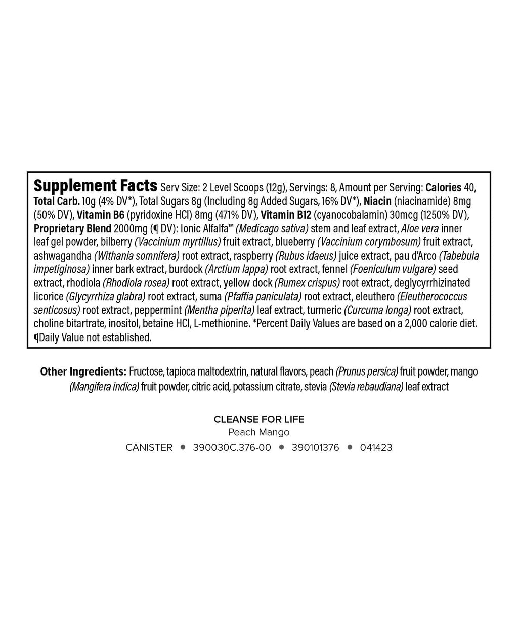 Isagenix Cleanse for Life - Powder Supplement for Cleanse Drink with No Laxatives or Diuretics - Support Metabolism with Vitamin B12 & Niacin