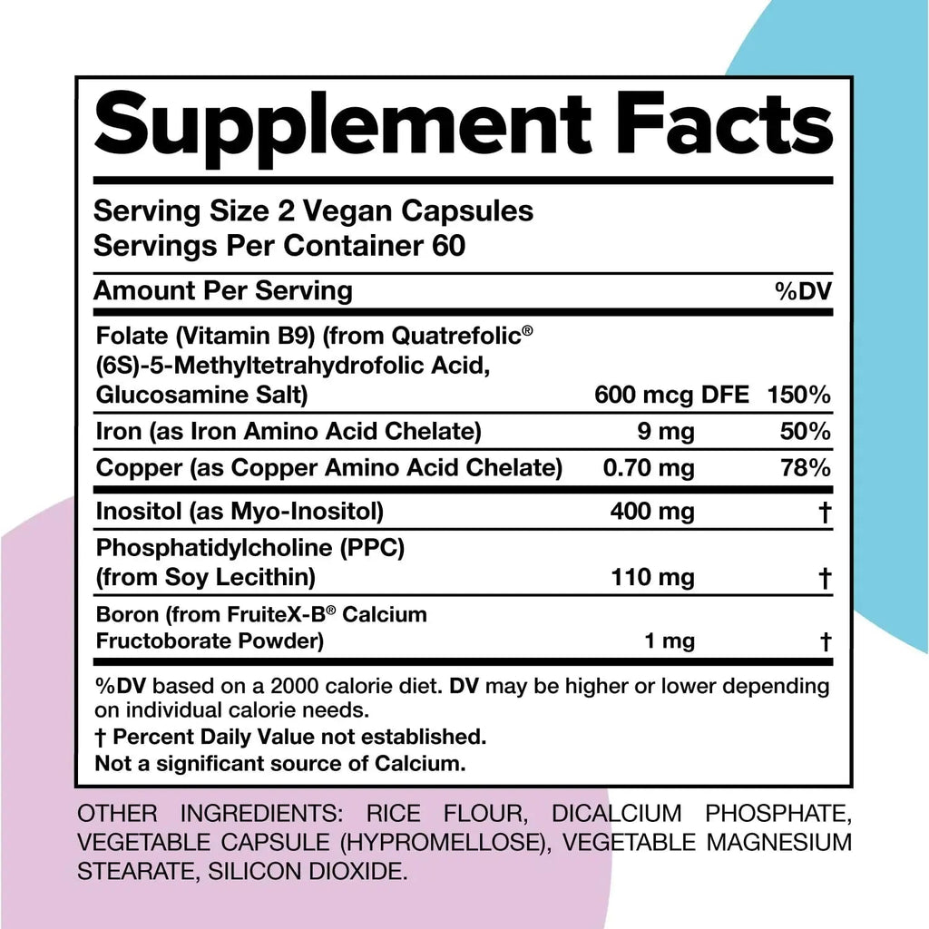 Complement ForHer Multivitamin - Hormone Balance for Women (60 Servings) Inositol Supplement, Longevity Support- B9, Iron - 120 Capsules Complement Au supplements