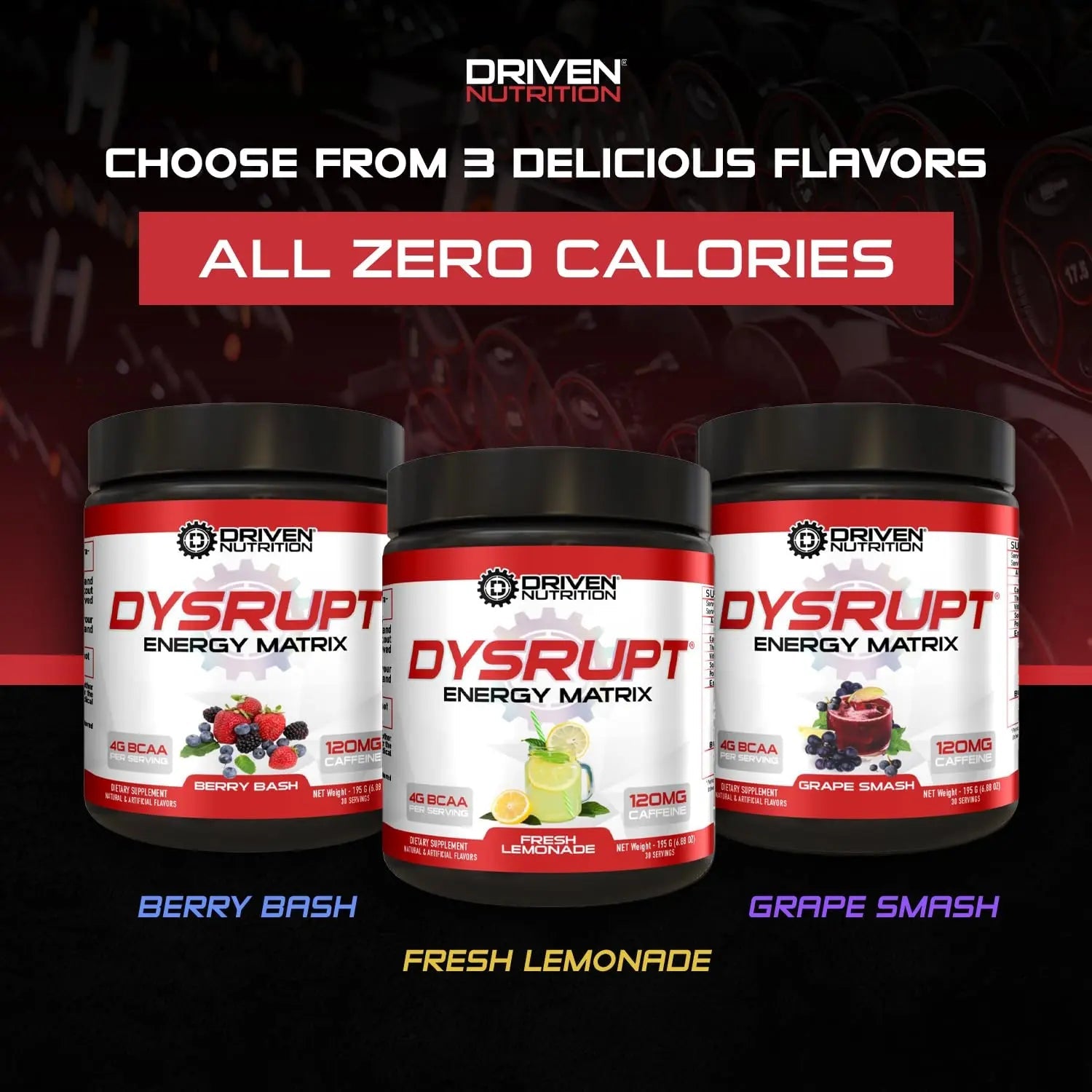 Driven Nutrition DYSRUPT: BCAA + Caffeine with Electrolytes: Sugar & Gluten Free Supplement Driven Nutrition Au supplements