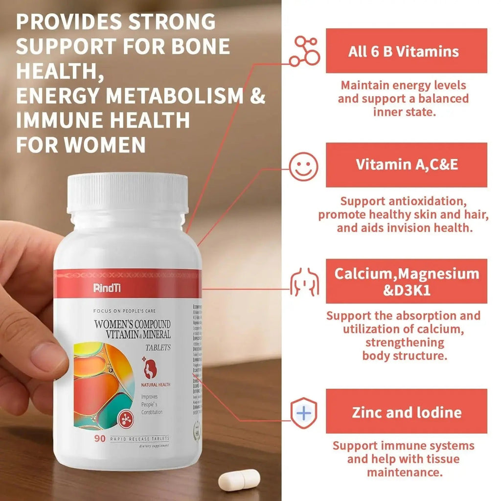 RindTi Multivitamin for Women 50+, Daily Women 50+ Multi-Vitamin with Vitamins A, B,C, E for Energy, & Bone & Immune & Skin& Hair Support, 90 ct RindTi Au supplements
