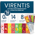 VIRENTIS 16 Sticks Electrolytes Powder Packets Sugar Free Hydration Packets, 8 Flavors Liquid Daily IV Electrolyte Drink Mix for Rehydration
