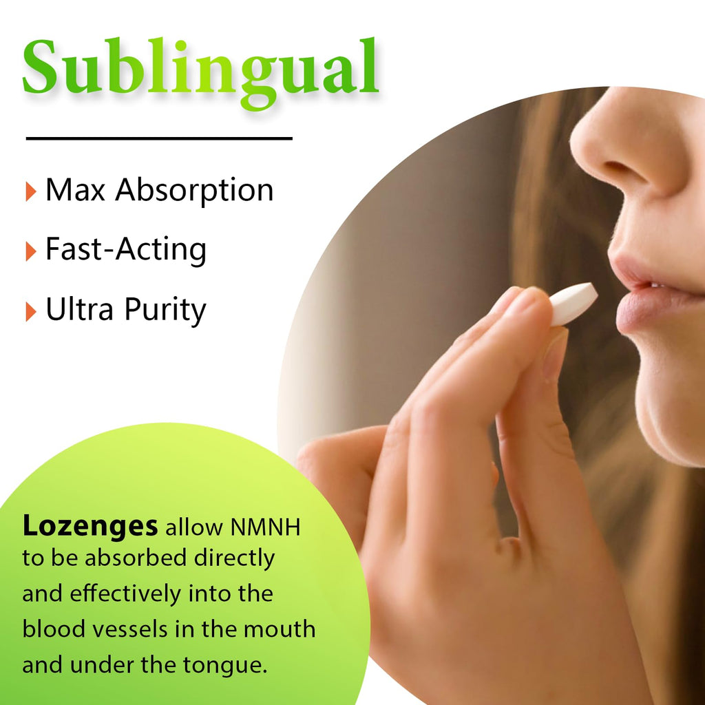 Sublingual NMNH 500mg (Dihydronicotinamide Mononucleotide) (120 Servings, NMNH 500mg per Serving) NAD Supplement to Boost NAD Levels as We Age, for Anti-Aging, Energy, Immunity, Focus - 120 Count Ursinquil Au supplements