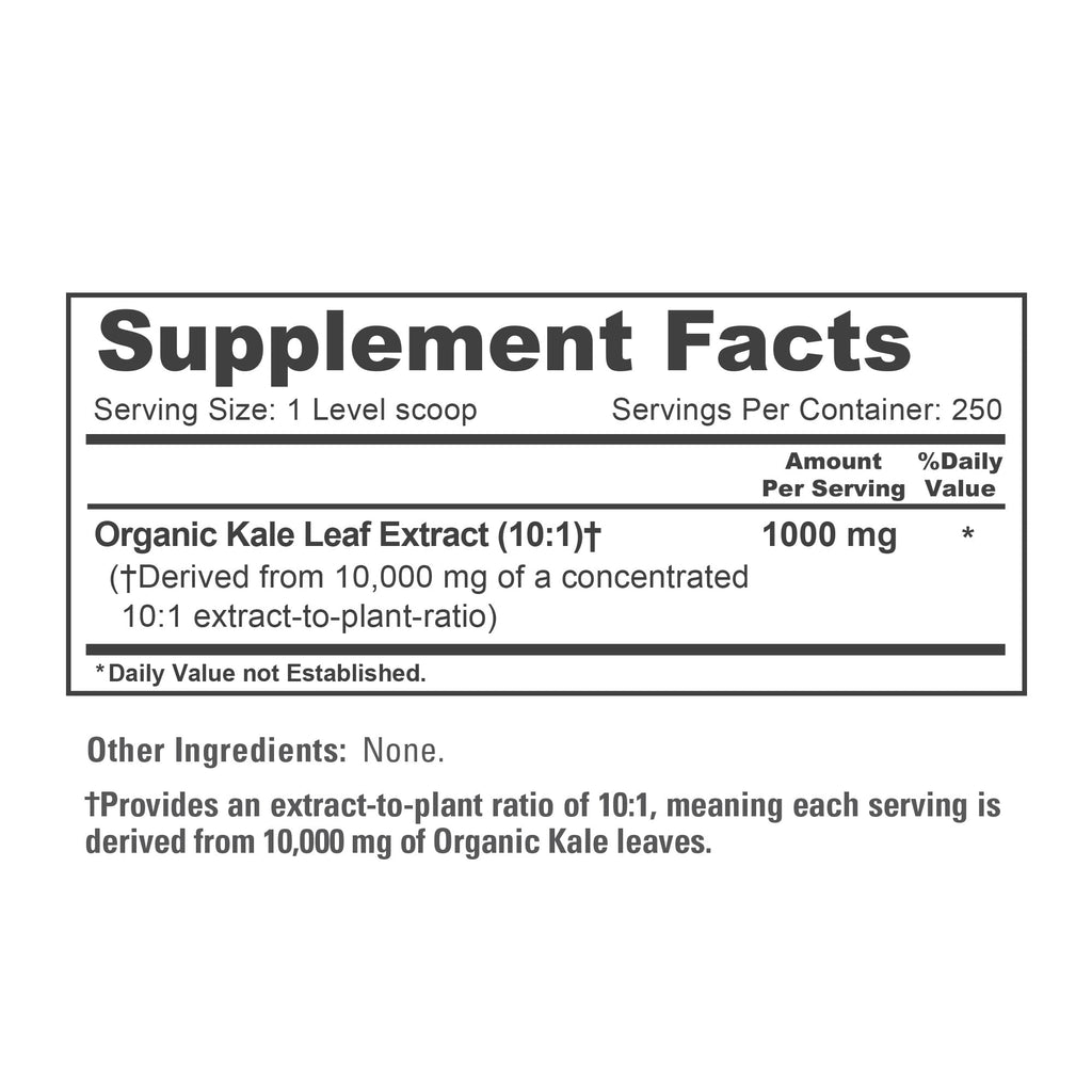 NusaPure Organic Kale Powder Extract 10:1 - Suitable for Vegetarian/Vegan, Non- GMO - 10,000 mg - 250 Capsules NusaPure Au supplements