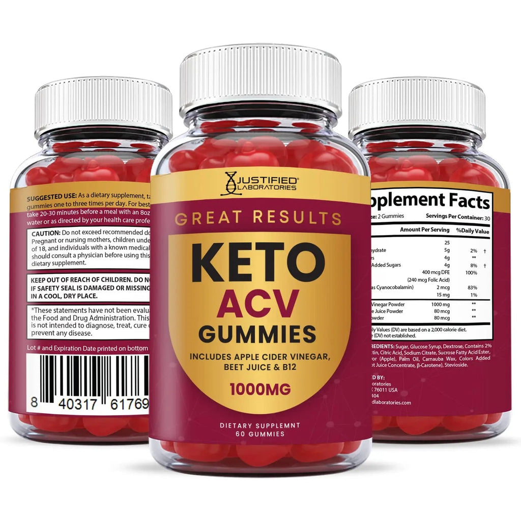 Justified Laboratories Great Results Keto ACV Gummies 1000MG with Pomegranate Juice Justified Laboratories Au supplements