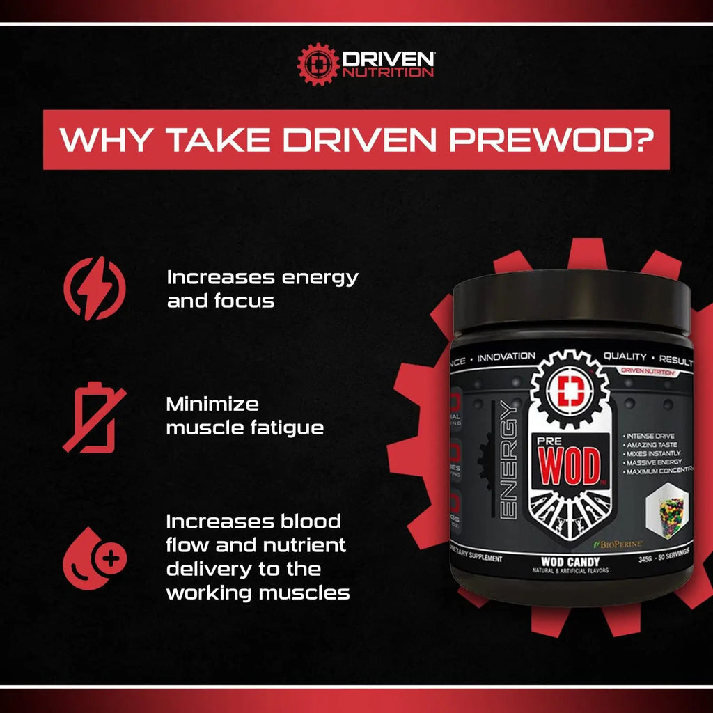 Driven PREWOD Energy Matrix, 50 Servings - Pre-Workout Supplement with Caffeine Driven Nutrition Au supplements