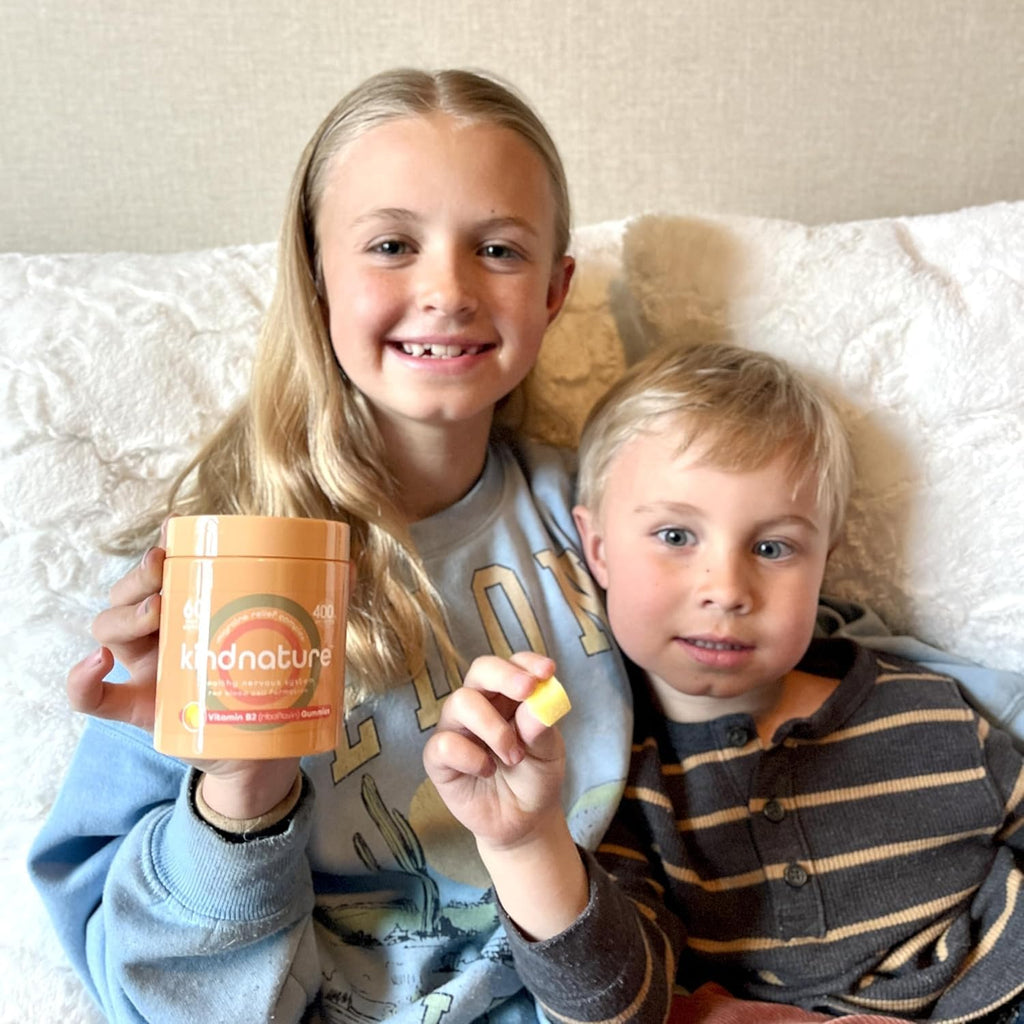 kindnature Vitamin B2 Gummies - Riboflavin 400mg Supplement for Kids & Adults - Non-GMO, Soy & Gluten-Free