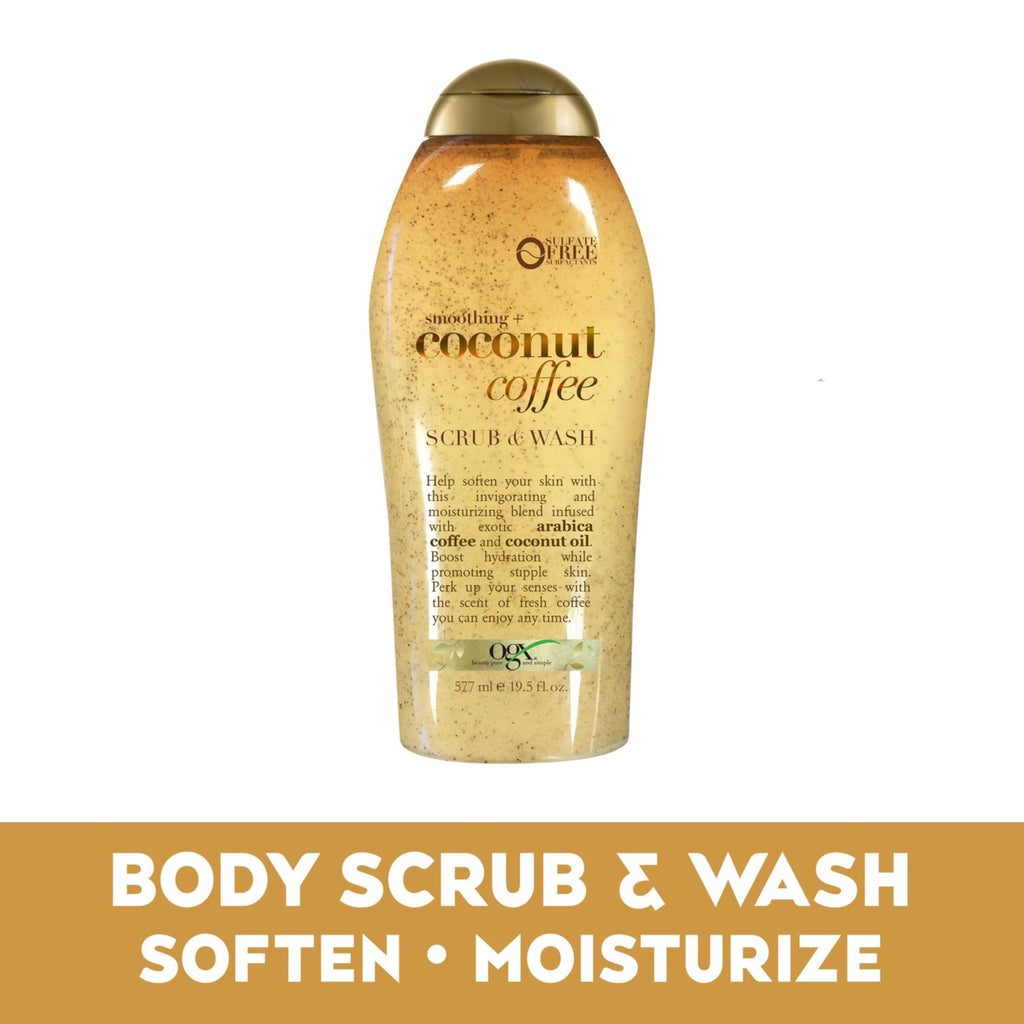 OGX Smoothing + Coconut Coffee Exfoliating Body Scrub with Arabica Coffee & Coconut Oil