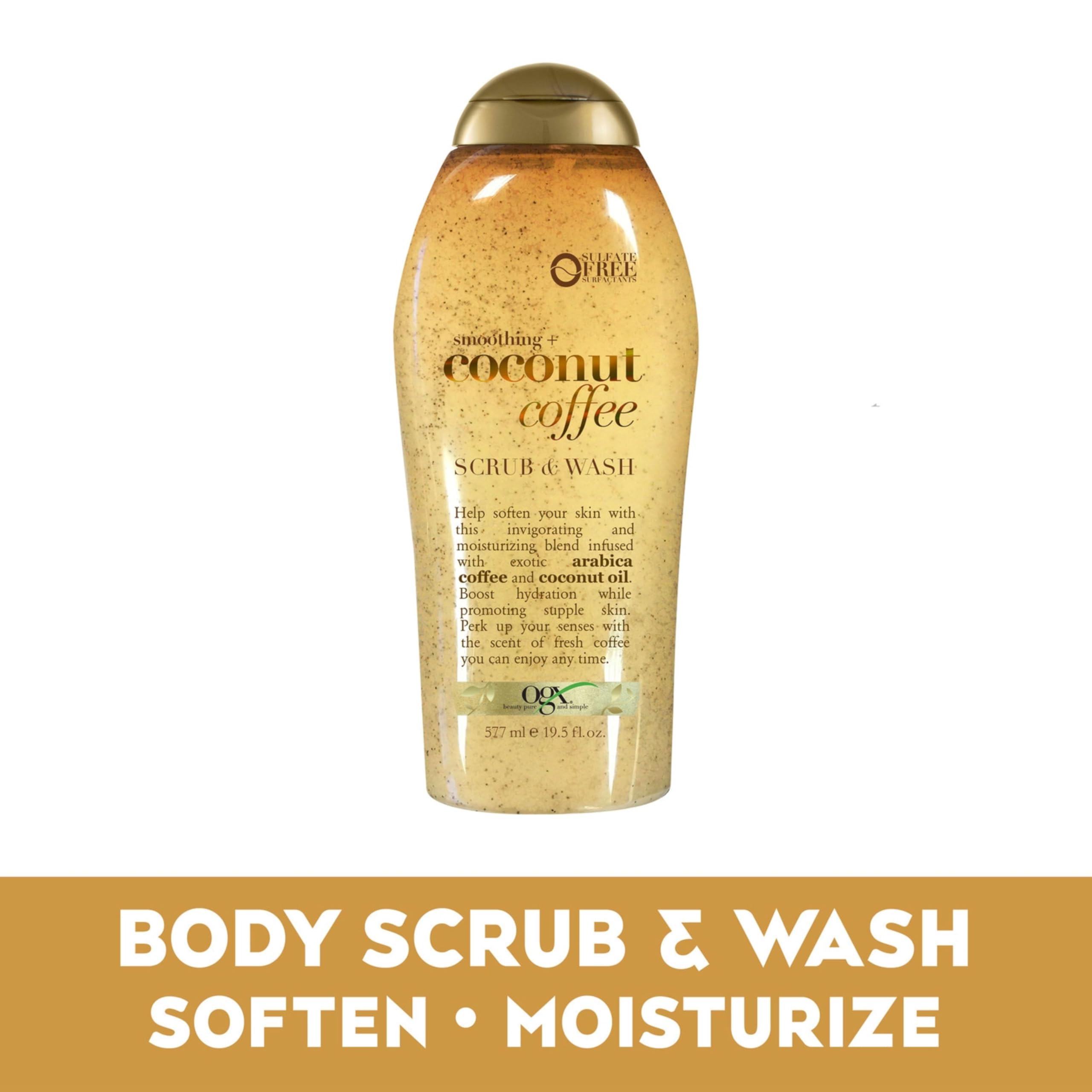 OGX Smoothing + Coconut Coffee Exfoliating Body Scrub with Arabica Coffee & Coconut Oil