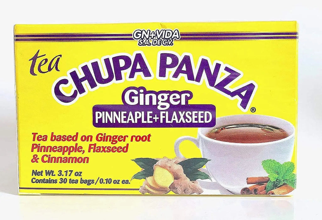 Tea CHUPA Panza, Tea Based ONGINGER Root, PINNEAPPLE, Flaxseed & Cinnamon GN+Vida Au supplements