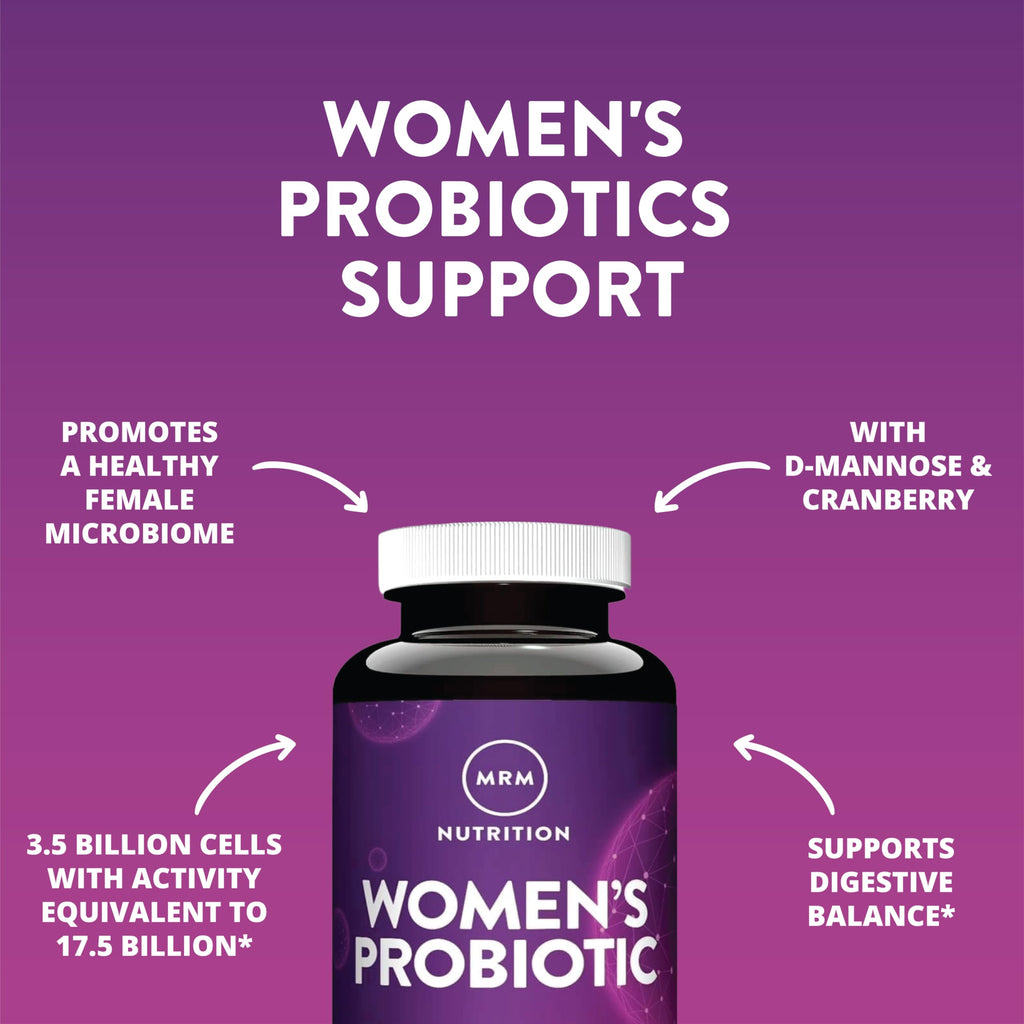 MRM Nutrition Women's Probiotics - Patented Formula Supports Urinary Tract, Vaginal, & Immune Health for Women, Prebiotic Supplement, 3.5 Billion Cells