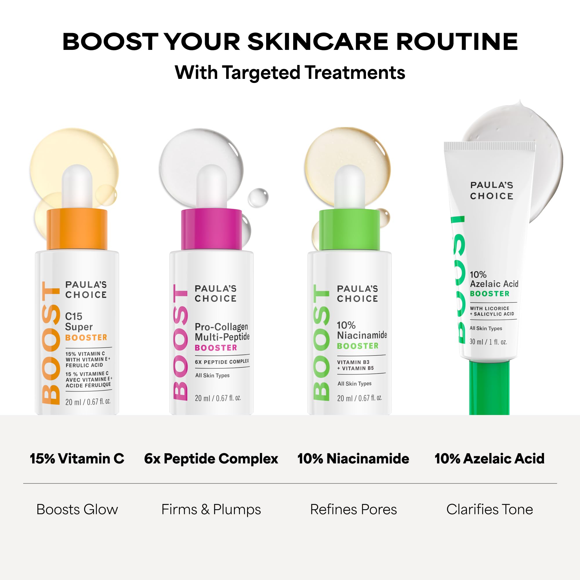 Paula's Choice BOOST C15 Super Booster, 15% Vitamin C Serum for Face, Face Serum with Vitamin E & Ferulic Acid