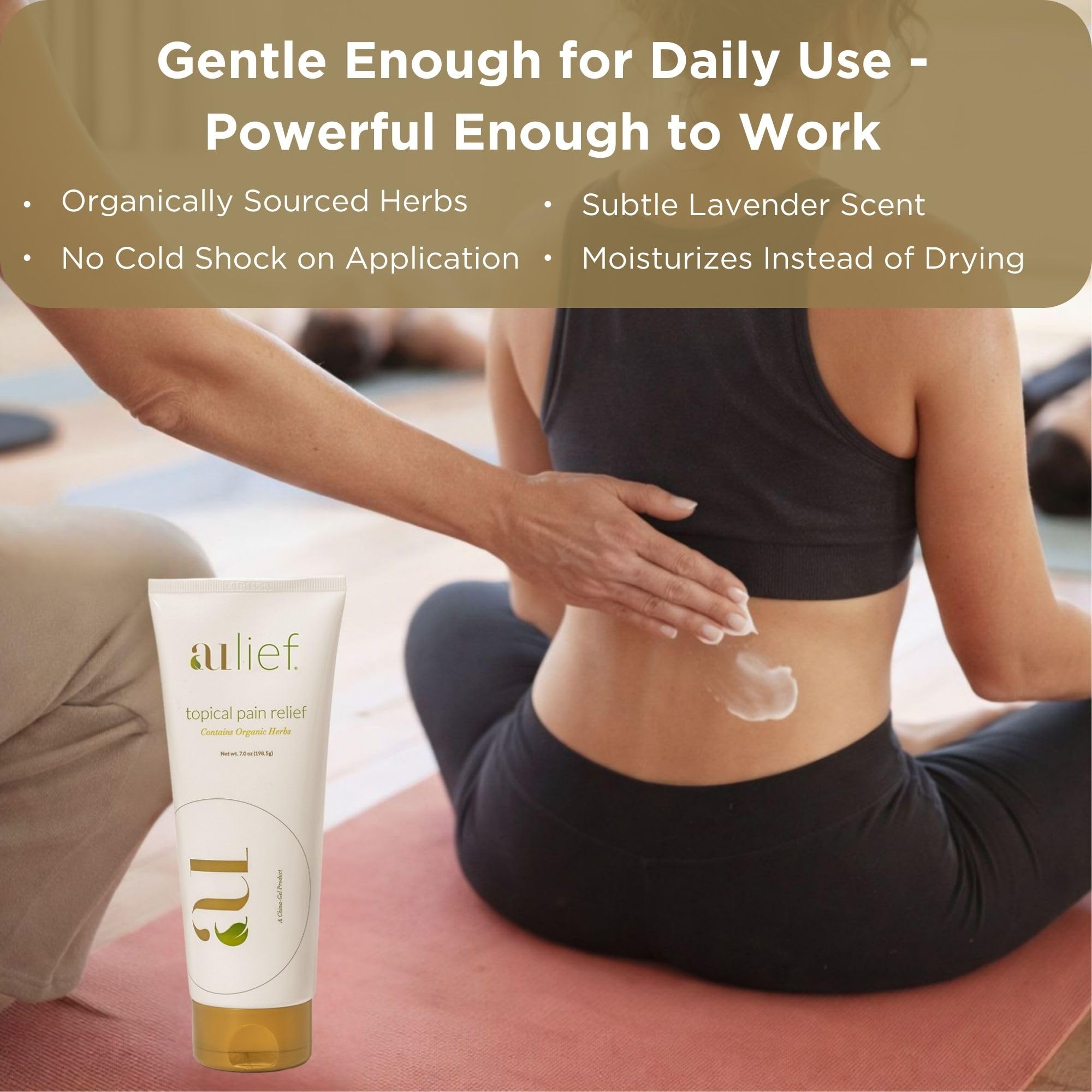 Aulief Gold Natural Pain Relief Cream – Organic Herbal Lotion for Arthritis, Joint Pain & Sore Muscles, Neck, Knee & Back Aches, Premium Organic Natural Pain Reliever, 3.2 Oz Tube Aulief Au supplements