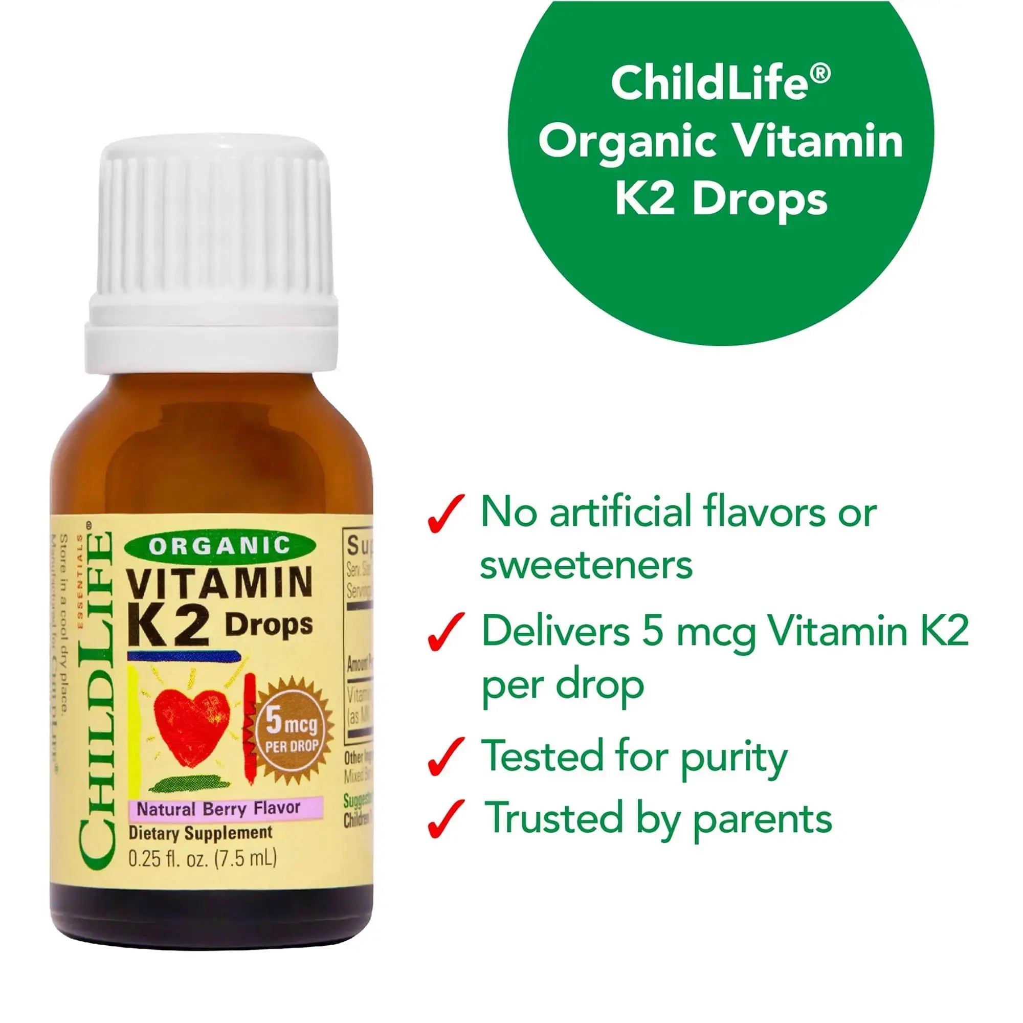 CHILDLIFE Essentials Organic Vitamin K2 Drops - Infant Toddler Baby Vitamin K, K2 Supplement, Vitamin K2 MK7, Liquid K2, Vitamin K Drops CHILDLIFE ESSENTIALS Au supplements