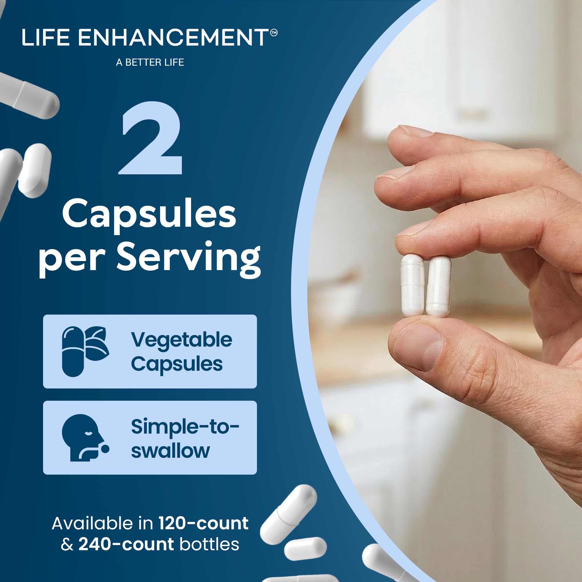 Life Enhancement High Potency 1020 mg Potassium Supplement for Muscle, Brain & Bone Health - No Additives High Absorption Elemental Potassium Supplement