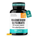 Magnesium Glycinate 400mg High Absorption Capsules with Quercetin | Quality Sleep, Relaxation & Muscle Health Supplement for Women and Men | Chelated Magnesium 120 Count
