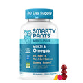 SmartyPants Men's Multivitamin Gummies with Omega 3 DHA/EPA, Methylfolate, Vitamin D3, C, B12, B6, A, K, Zinc