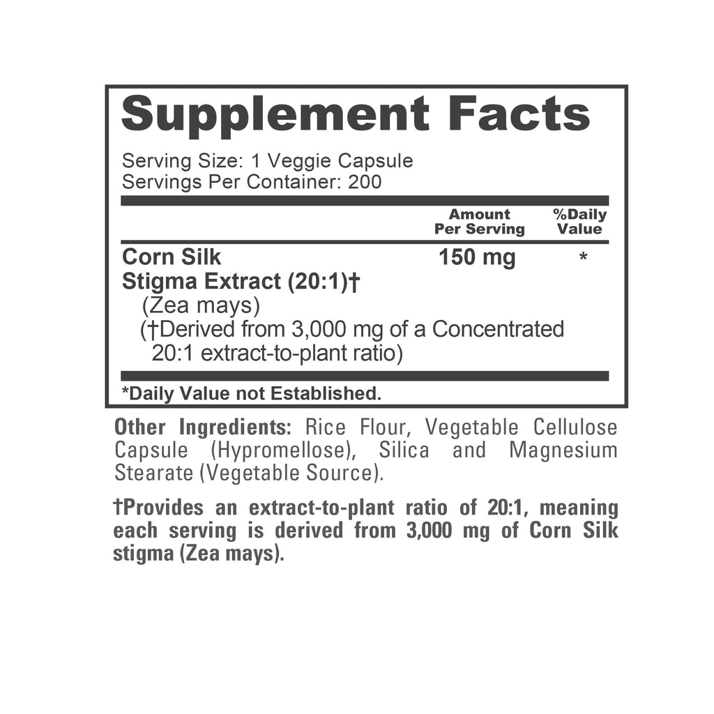 NusaPure Corn Silk Extract 3,000 mg per Caps - 200 Veggie Caps (100% Vegetarian, Non-GMO, Extract 20:1, Vegan) NusaPure Au supplements