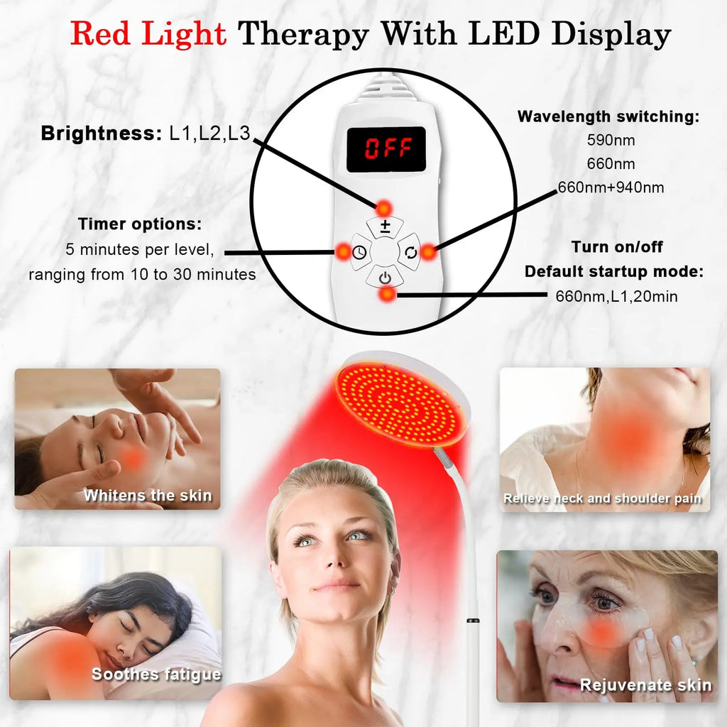 Akarishin Red Light Therapy Lamp for Face- Facial and Body Treatment with Adjustable Height Stand Akarishin Au supplements