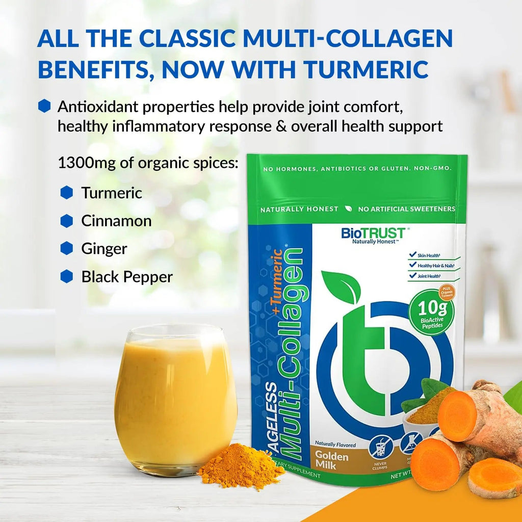 BioTrust Collagen Powder with Turmeric – 5 Types (I, II, III, V, X) + Turmeric BioTrust Au supplements