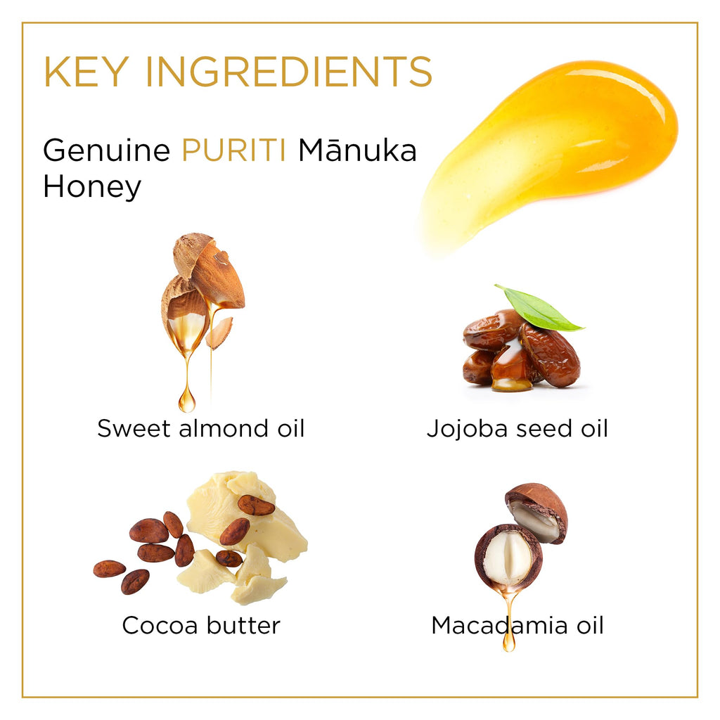 PURITI Manuka Honey Lip Balm – 3pack Soothing & Moisturizing, Enriched with Almond