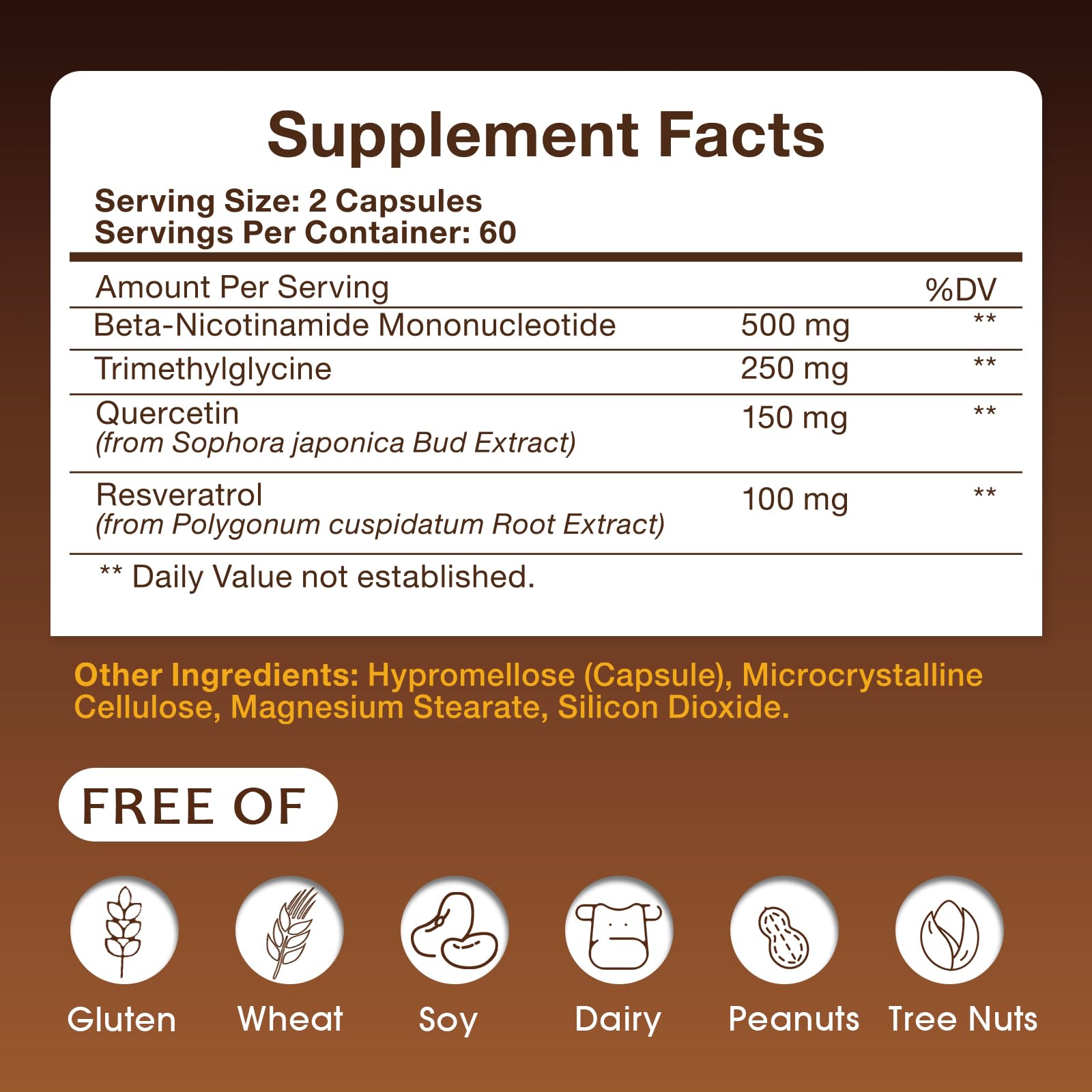 NMN Supplement 1000mg - NMN Supplement 1000mg Pure Organic, NMNH Alternative, Resveratrol Supplement, NAD+ Supplement, TMG & Quercetin for Cellular Support 120 Capsules RiRywony Health Au supplements