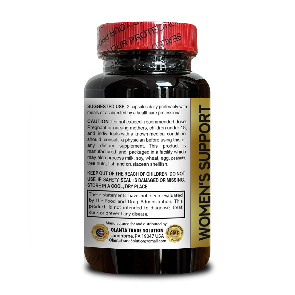 MENOPAUSE SUPPORT SUPPLEMENT - Perimenopause Supplements Women for Hot Flashes, Menopause Support, Supplement for Women Supports Hormone Balance with Black Cohosh - 1 Bottle 60 Capsules OLANTA TRADE SOLUTION Au supplements