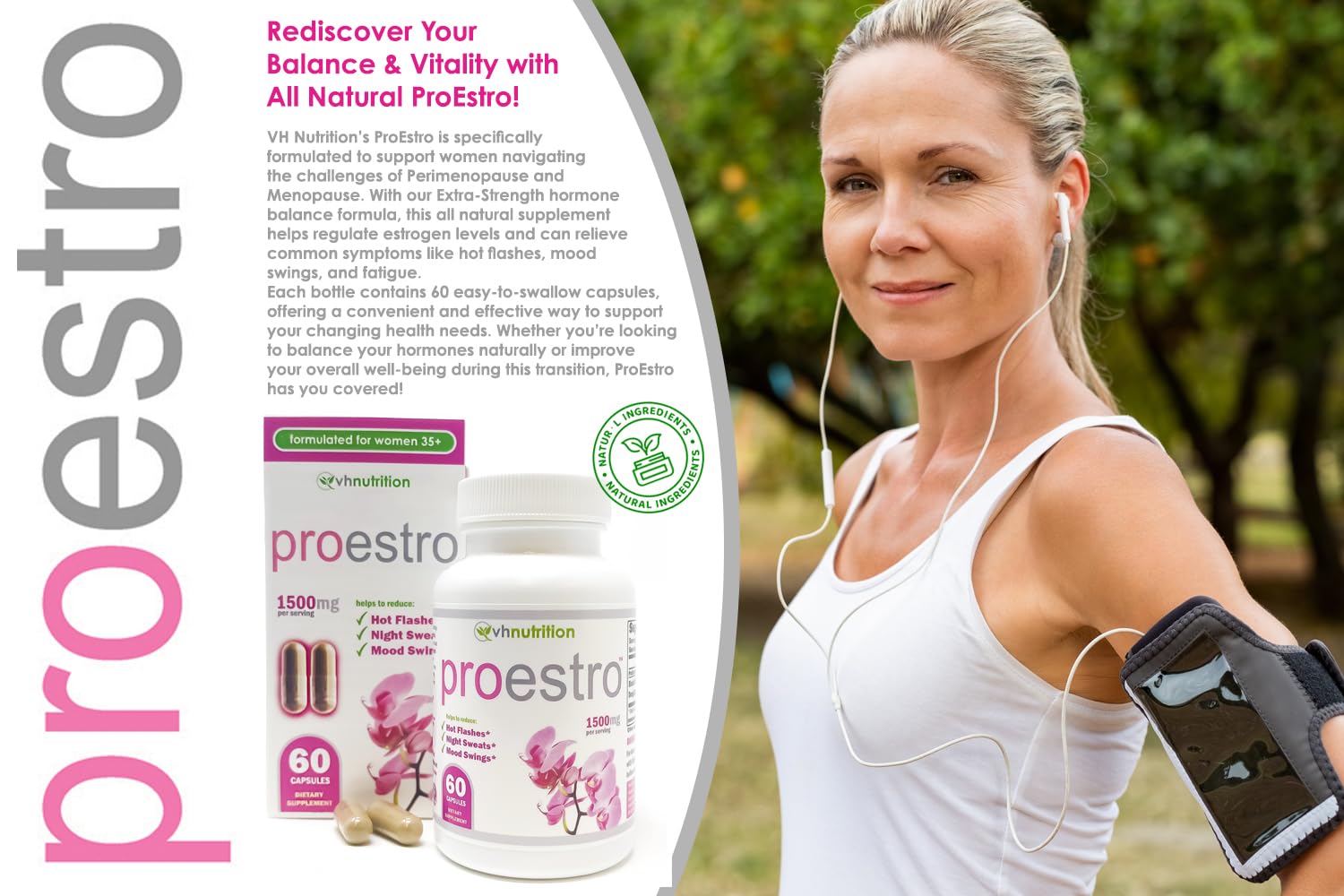 VH Nutrition PROESTRO | Estrogen Support* Supplement for Women | Extra Strength Hormone Balance* for Her | 60 Capsules in Easy to Swallow Pills VH Nutrition Au supplements