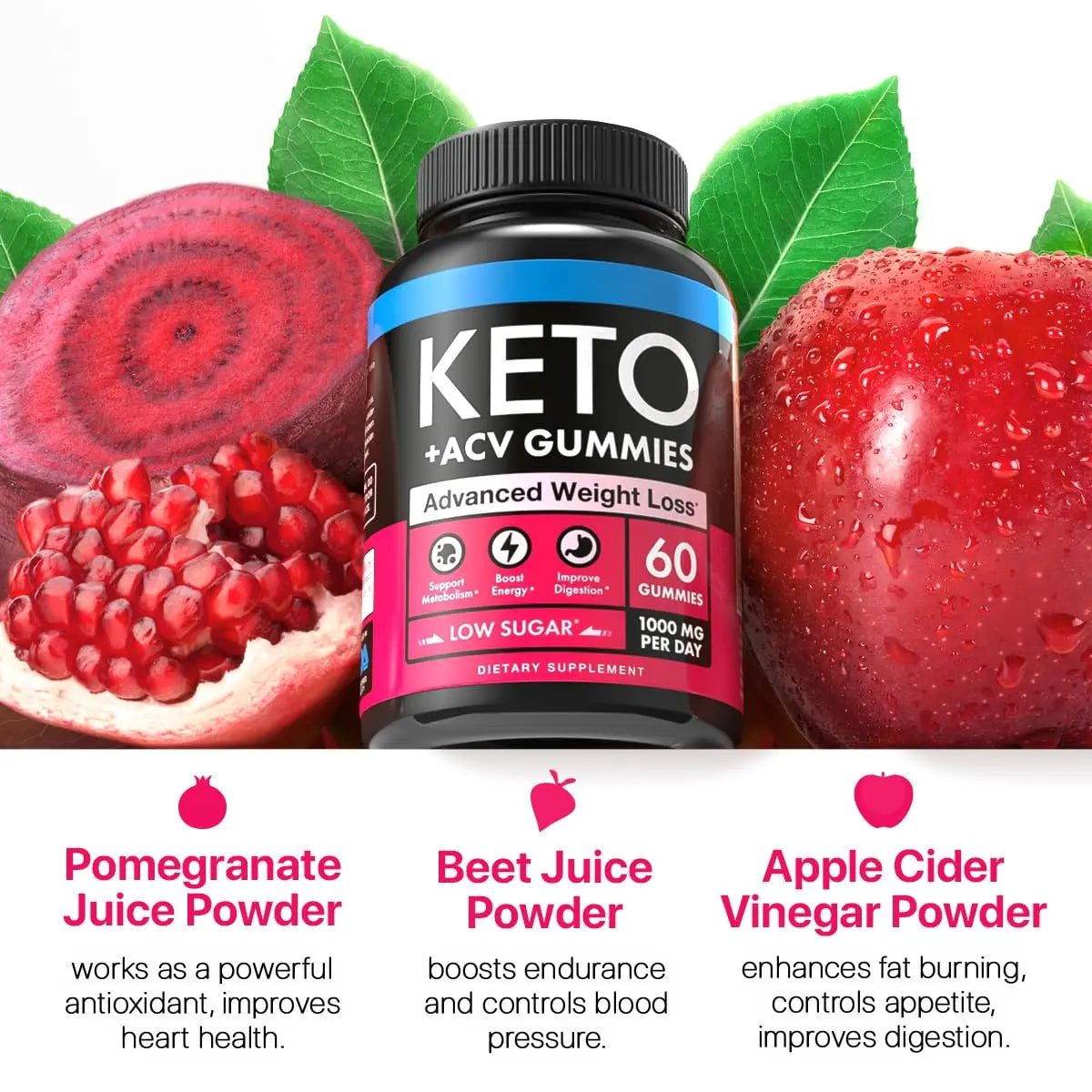 Keto Apple Cider Vinegar Gummies 1000mg - Well-Digested ACV Keto Gummies for Weight Loss Beilancy Au supplements