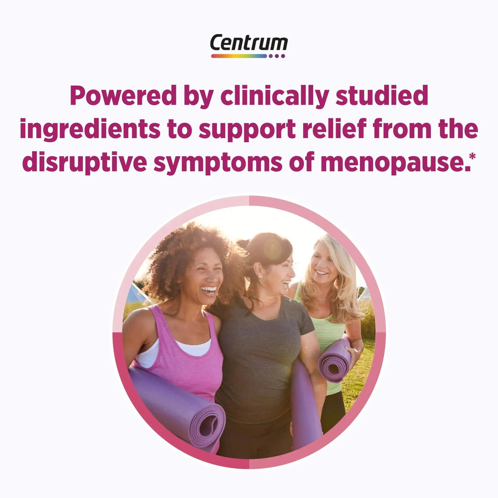 Centrum Complete Multivitamin Supplement + Hot Flash Support Menopause Support Tablets, with Clinically Studied geniVida, 30 Count Centrum Au supplements