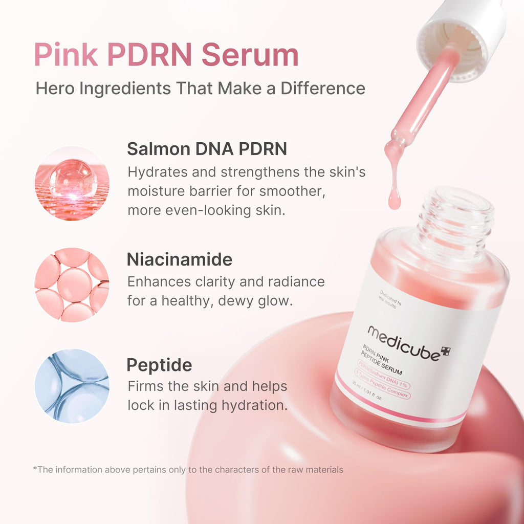 medicube PDRN Pink Peptide Serum with Salmon DNA | Pink Glow Serum with Peptides