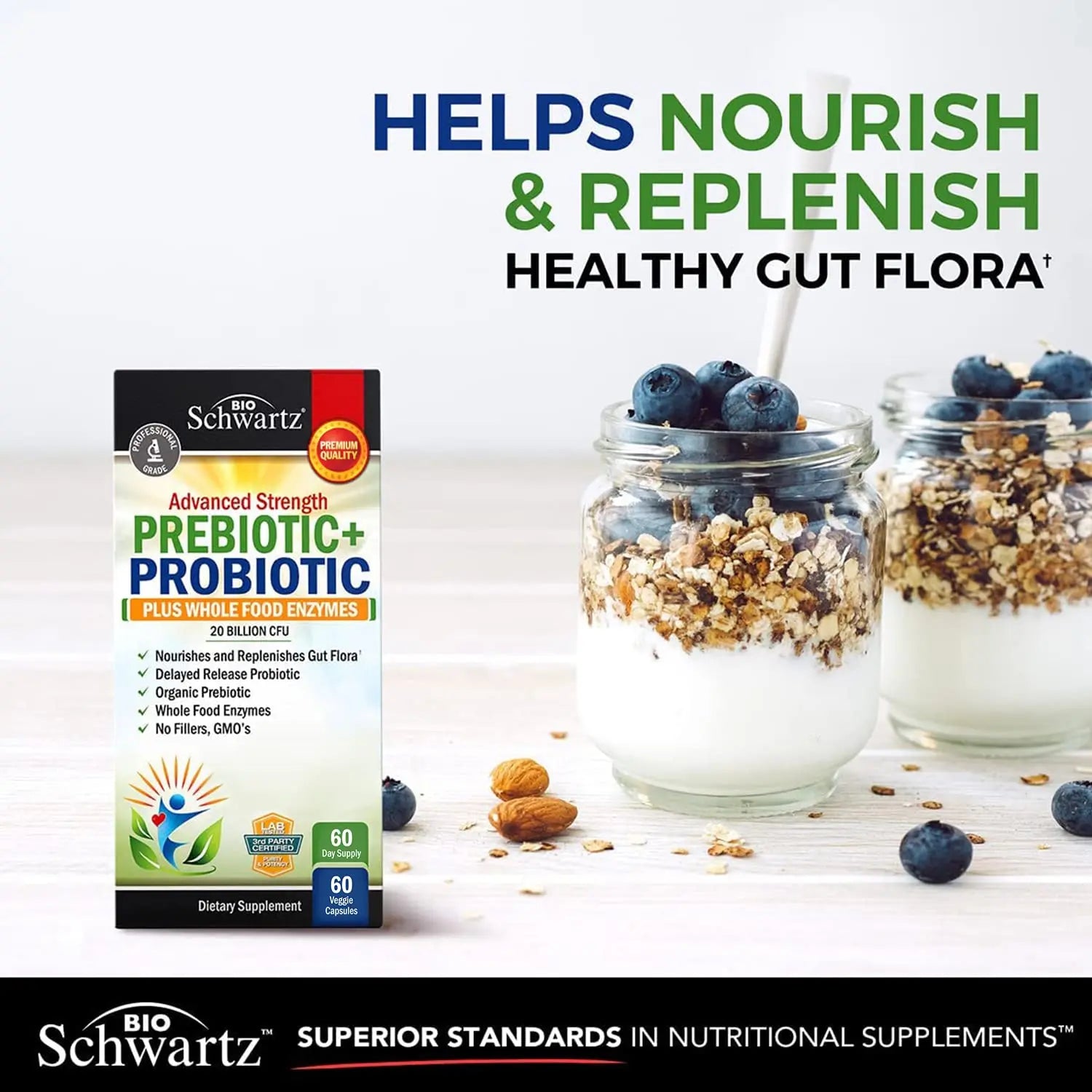 Prebiotics and Probiotic with Whole Food Enzymes for Adults Women & Men BioSchwartz Au supplements
