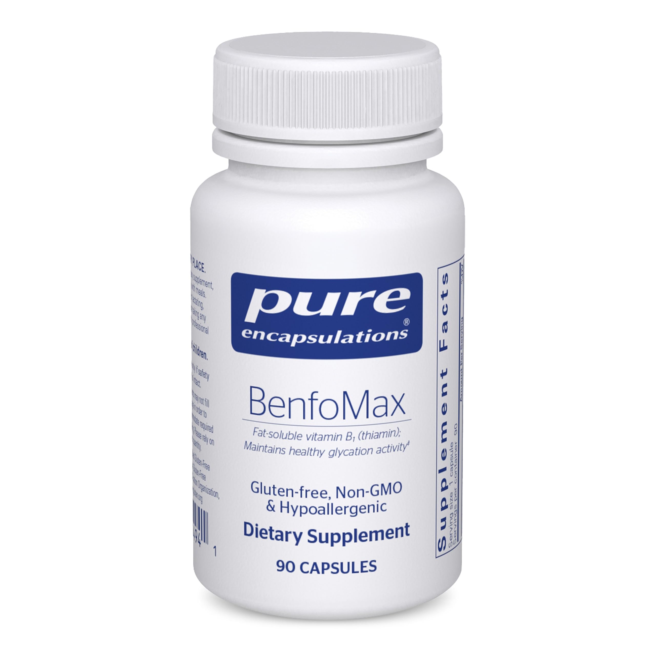 Pure Encapsulations BenfoMax 90's - 200 mg Benfotiamine - Vitamin B1 Thiamin Supplement - Supports Heart & Metabolism Health