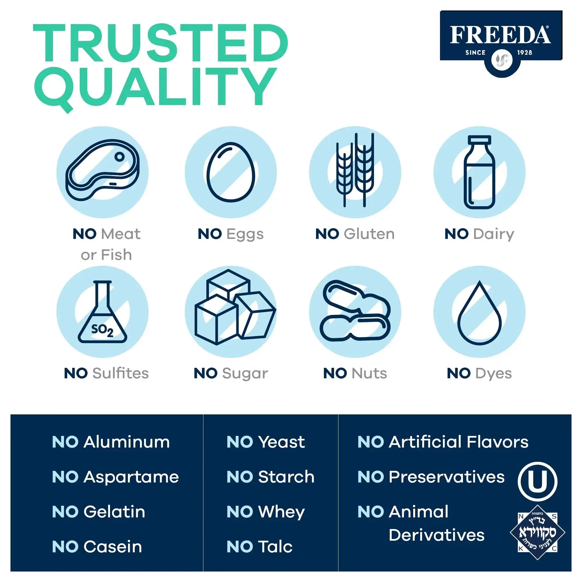 Freeda Senior Multivitamin - Kosher Vitamins for Men & Women 60 and Over - One Daily Coated Tablet - Women’s & Men’s Vitamins Multivitamin 60 Plus FREEDA Au supplements