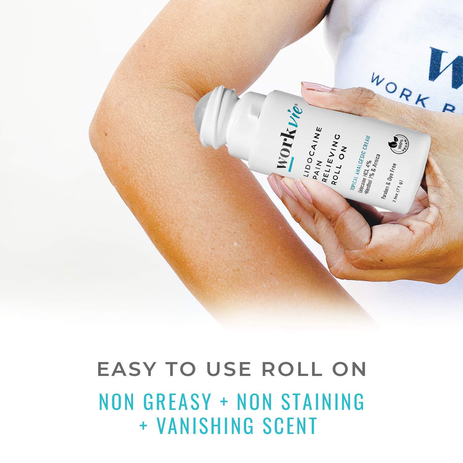 Workvie Lidocaine Roll On Pain Relief Cream 2pk Maximum Strength - Arnica, Menthol, Aloe Vera - Soothing Relief for Muscles and Joints - Sensitive Skin Friendly Workvie Au supplements