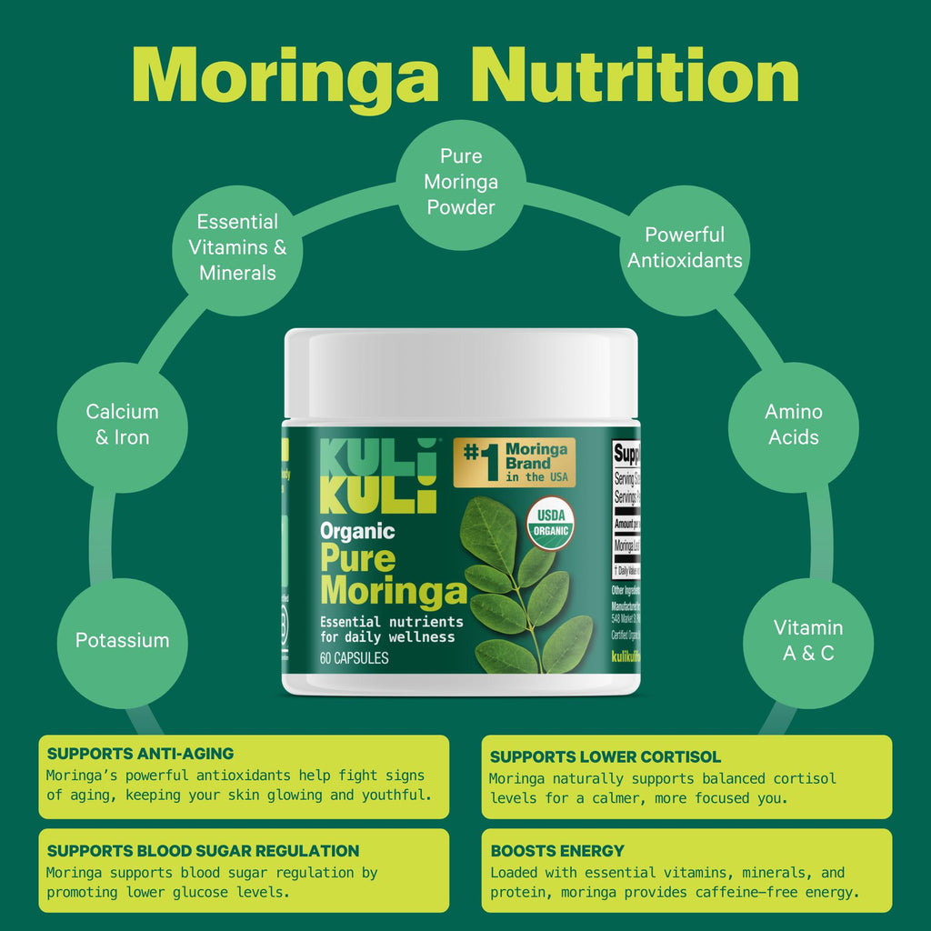 KULI KULI Organic Pure Moringa Capsules, 60 CT
